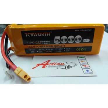 BATERIA LIPO 3S 11.1V 5000MAH 25C / 50C COM PLUG XT60 TCBWORTH TCB2550C